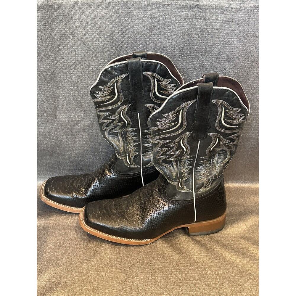Alfa Rough Out Cut Square Toe Western Cowboy Boots Mexico Size 27.5